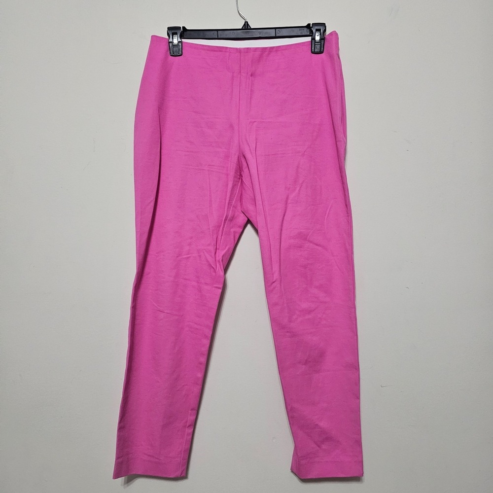 A New Day Womens Pants Size 12/Medium Pink Cotton Stretch Elastic Waistband 1045